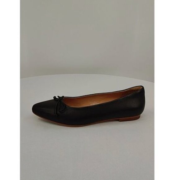 Quince Italian Leather Pointed Bow Flat - 8 - Picture 3 of 3